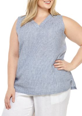 plus size linen tops uk