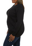 Plus Size Long Sleeve Cable Knit Sweater 