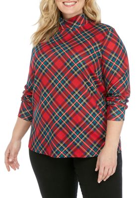Download Kim Rogers® Plus Size Mock Neck Festive T-Shirt | belk