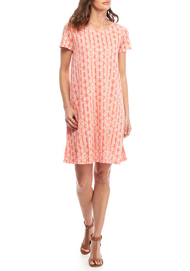 Kim Rogers Short Sleeve Swing Print Dress | Belk