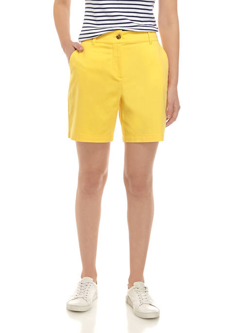 Womens Solid Twill Shorts