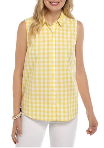 Juniors Byer Womens Standard Button Down Top with Roll-tab Sleeves A 