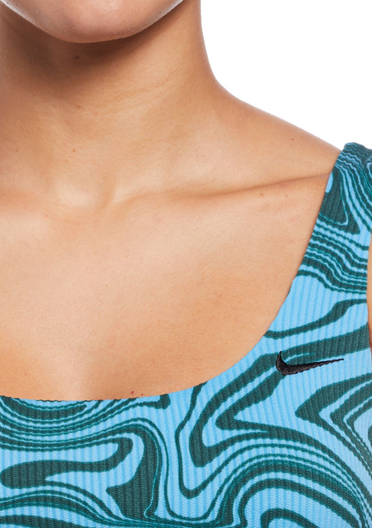 Swirl Scoop Neck Tankini Swim Top
