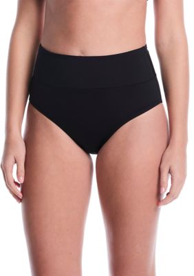 Nike Women's Effortless Essential High Waist Full Coverage Bathingsuit Bottoms, Black, XL
