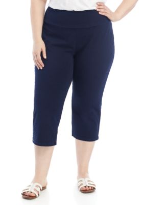 plus size denim capris