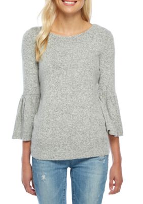 kensie flare sleeve brushed hacci sweatshir