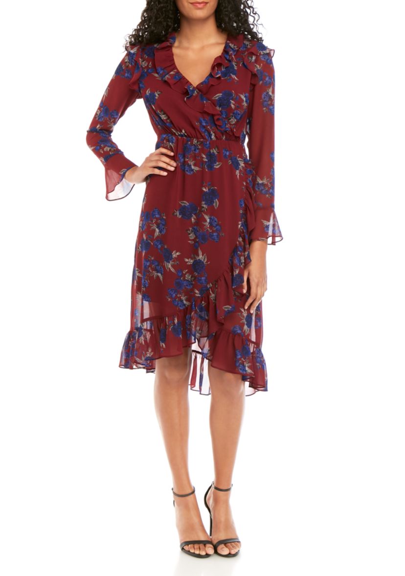 Floral Ruffle Long Sleeve Dress