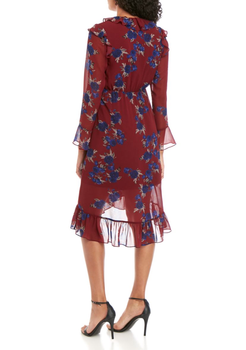 Floral Ruffle Long Sleeve Dress