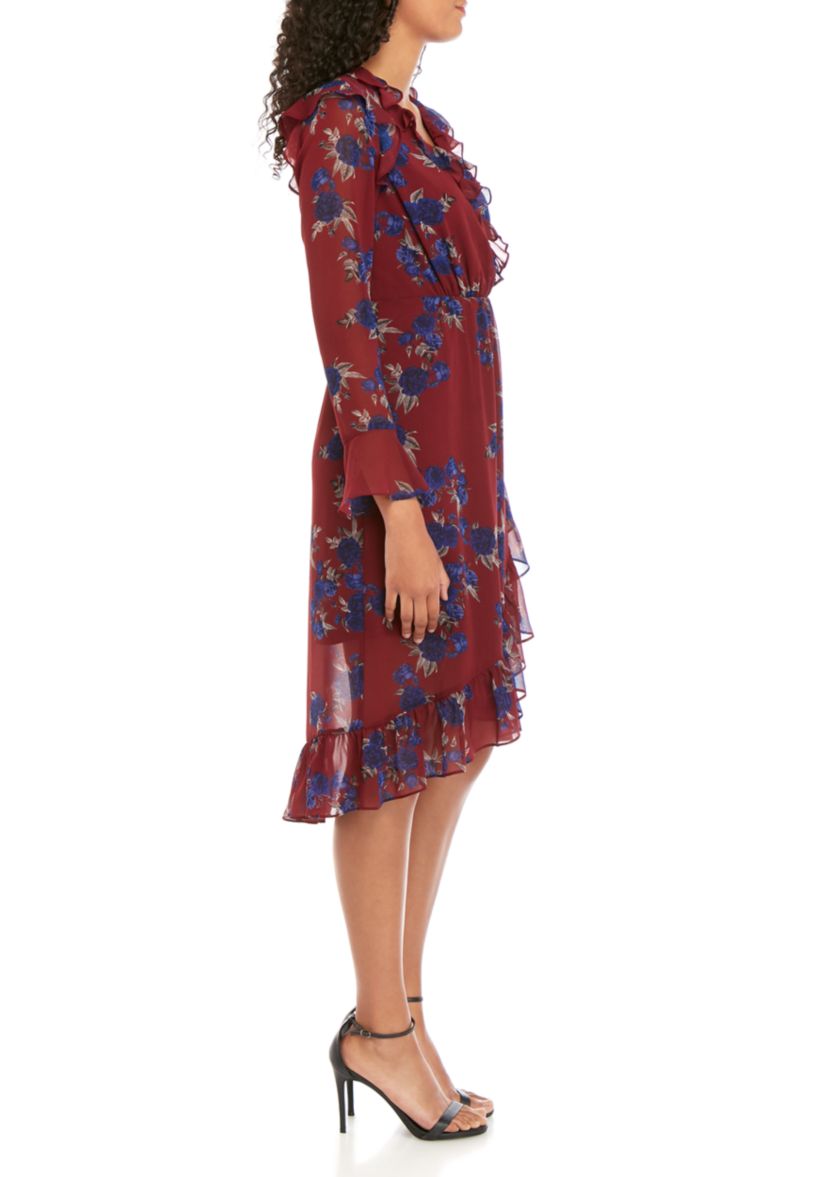 Floral Ruffle Long Sleeve Dress