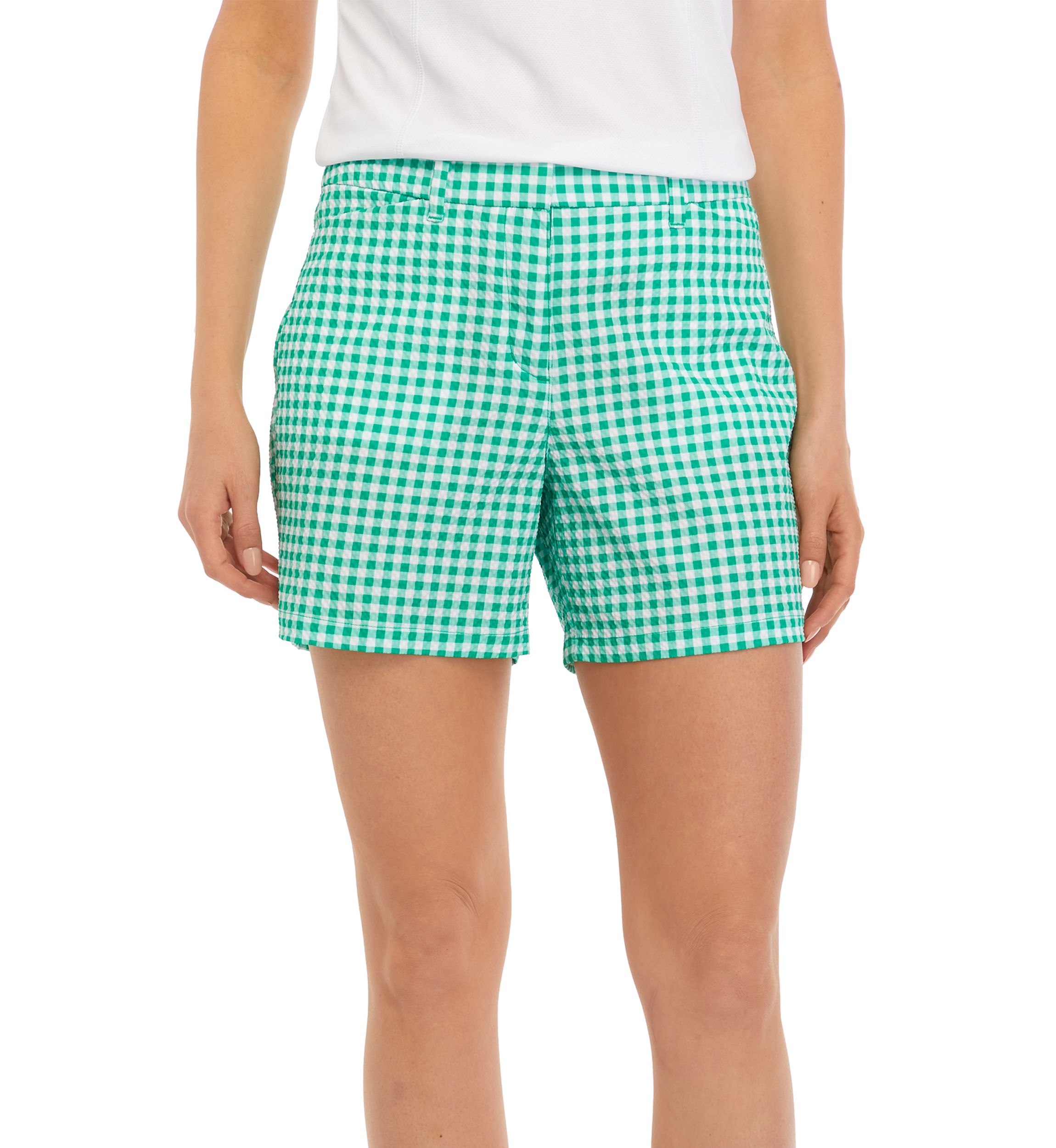 5" Gingham Printed Seersucker Shorts