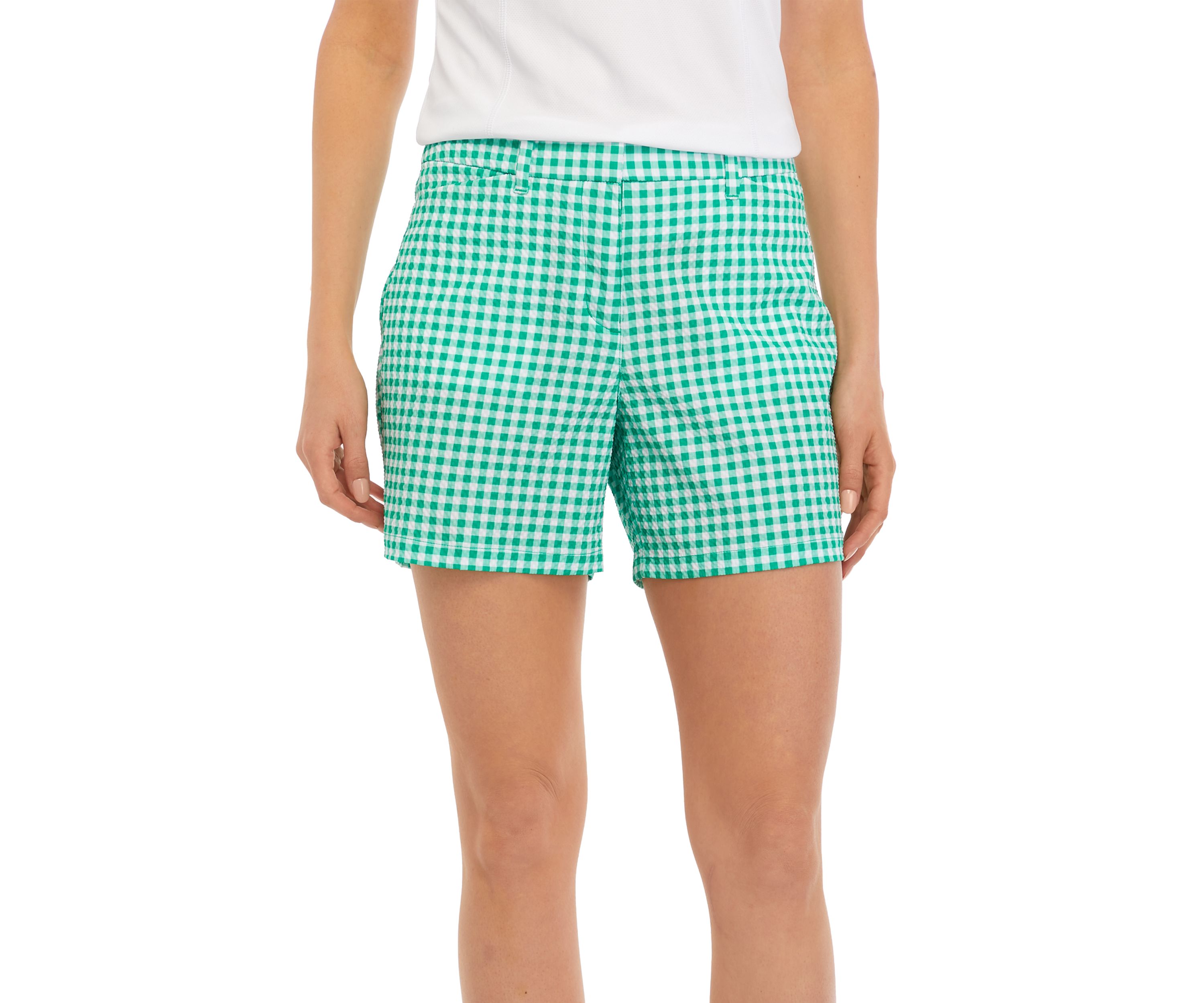 5" Gingham Printed Seersucker Shorts