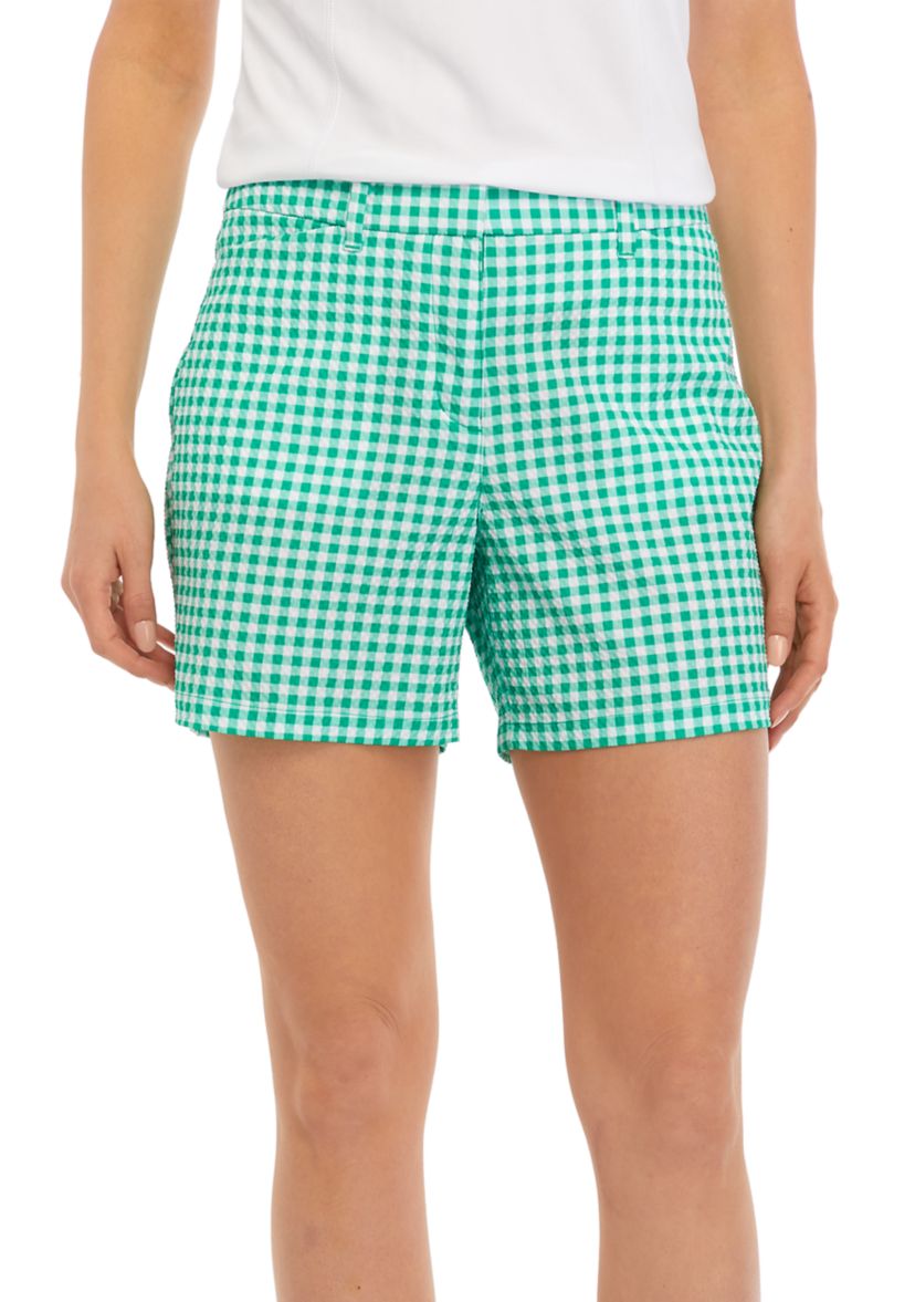 5" Gingham Printed Seersucker Shorts