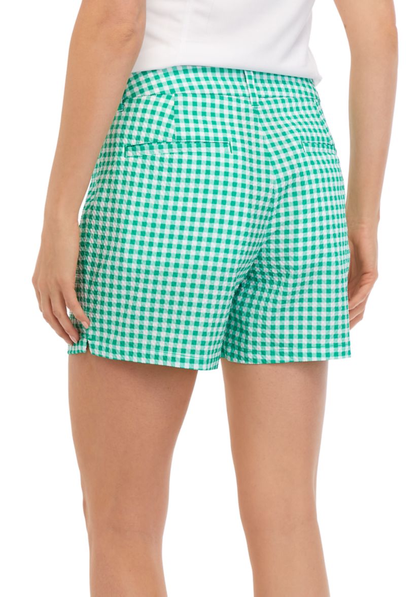 5" Gingham Printed Seersucker Shorts