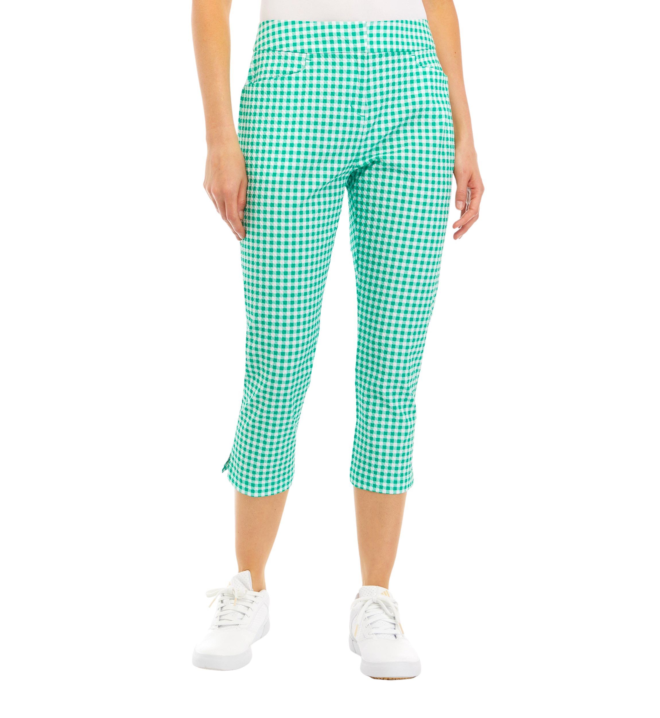 Womens Gingham Capri Pants