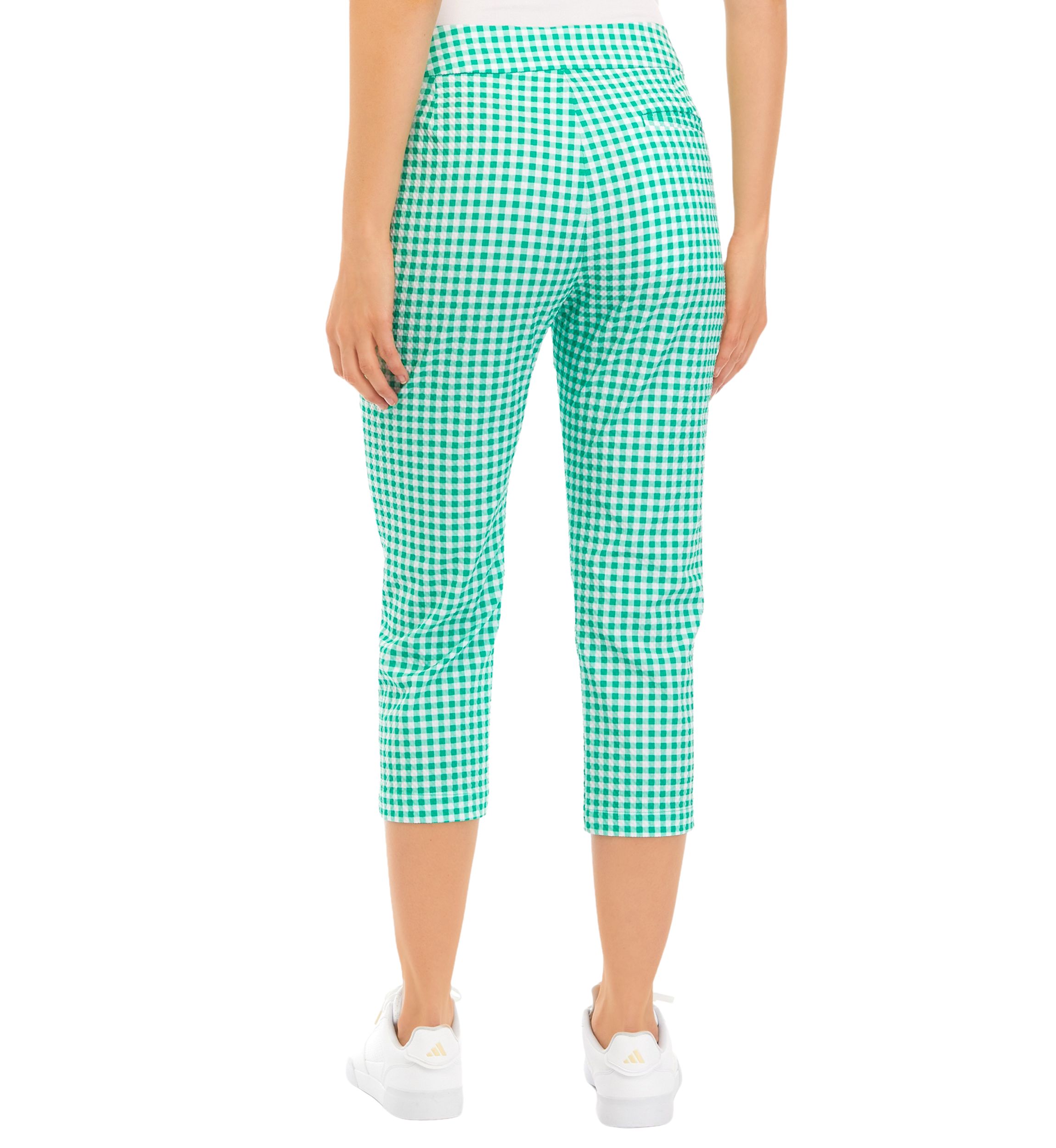 Womens Gingham Capri Pants