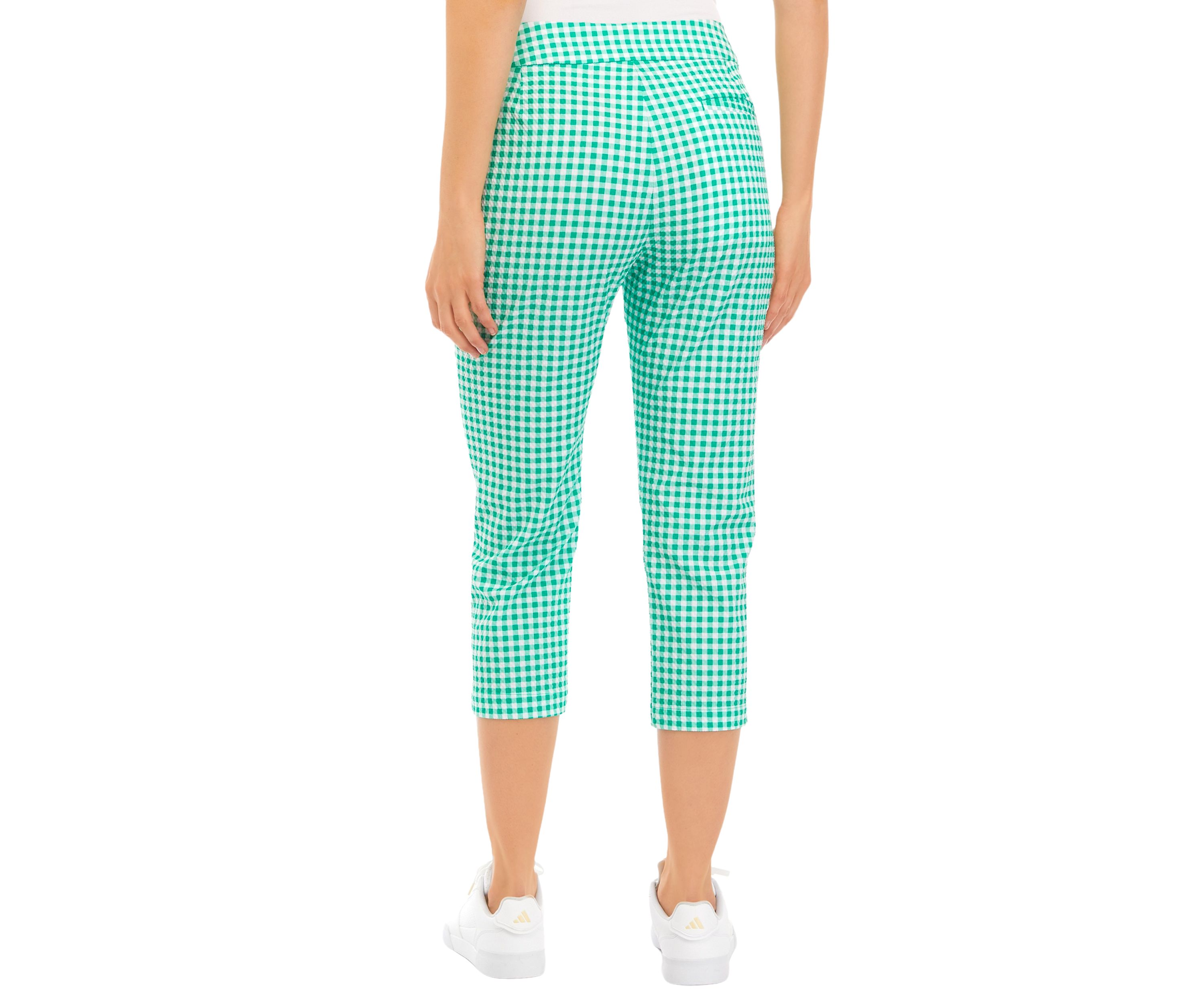 Womens Gingham Capri Pants