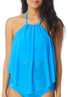 Coco Reef Aura Mesh Ruffle Cropped Swim Tankini Belk 2151