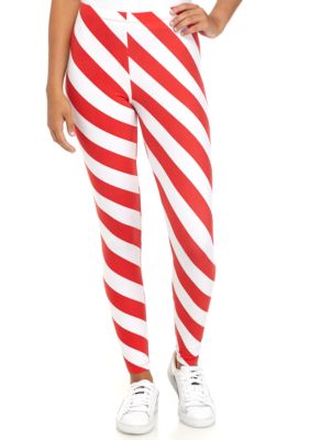 Merry Wear Red And White Striped Yummy Leggings Belk