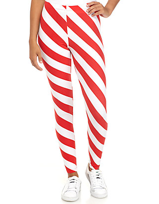 Merry Wear Red And White Striped Yummy Leggings Belk