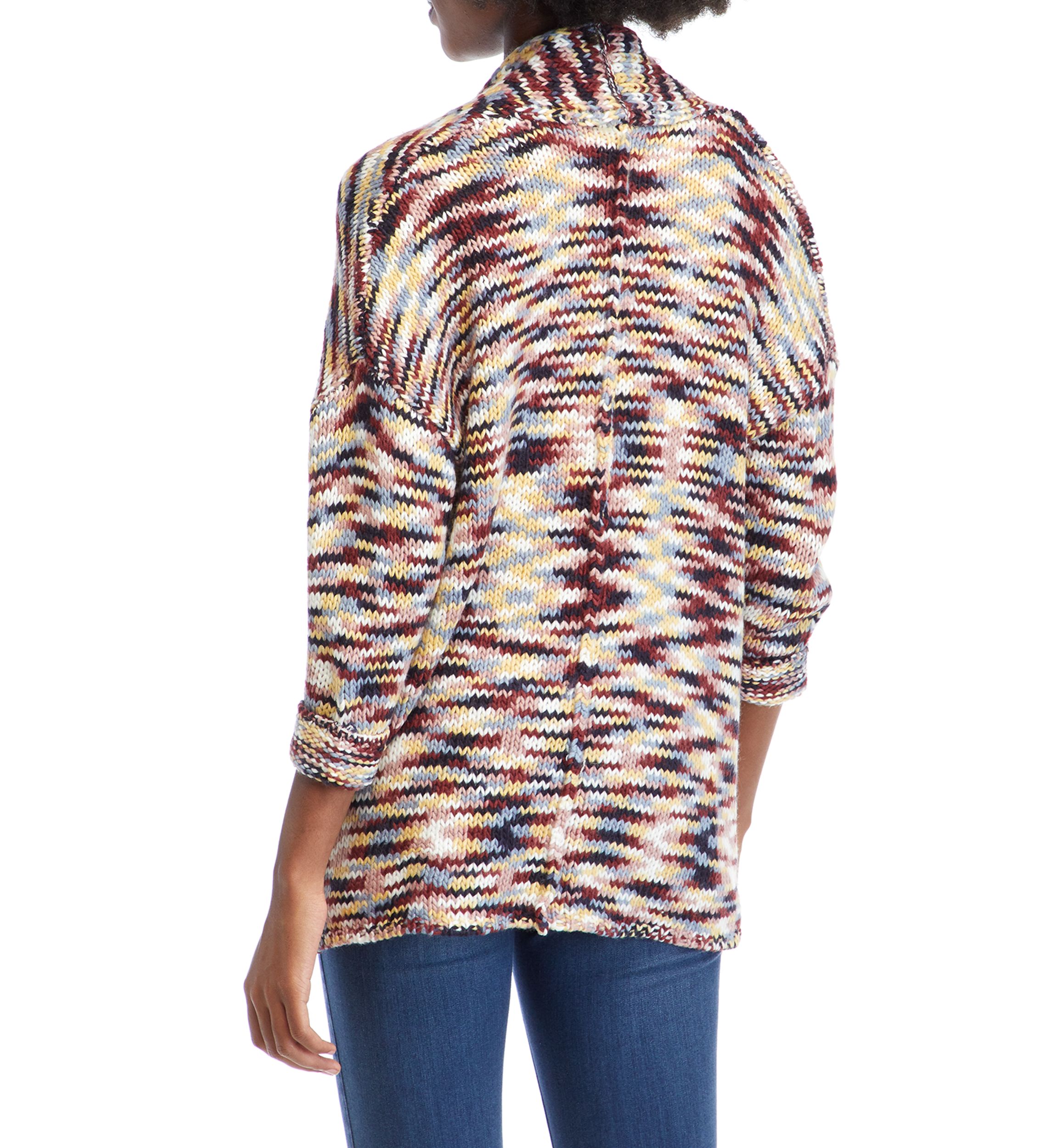Womens Drop Shoulder Open Front Cardigan 