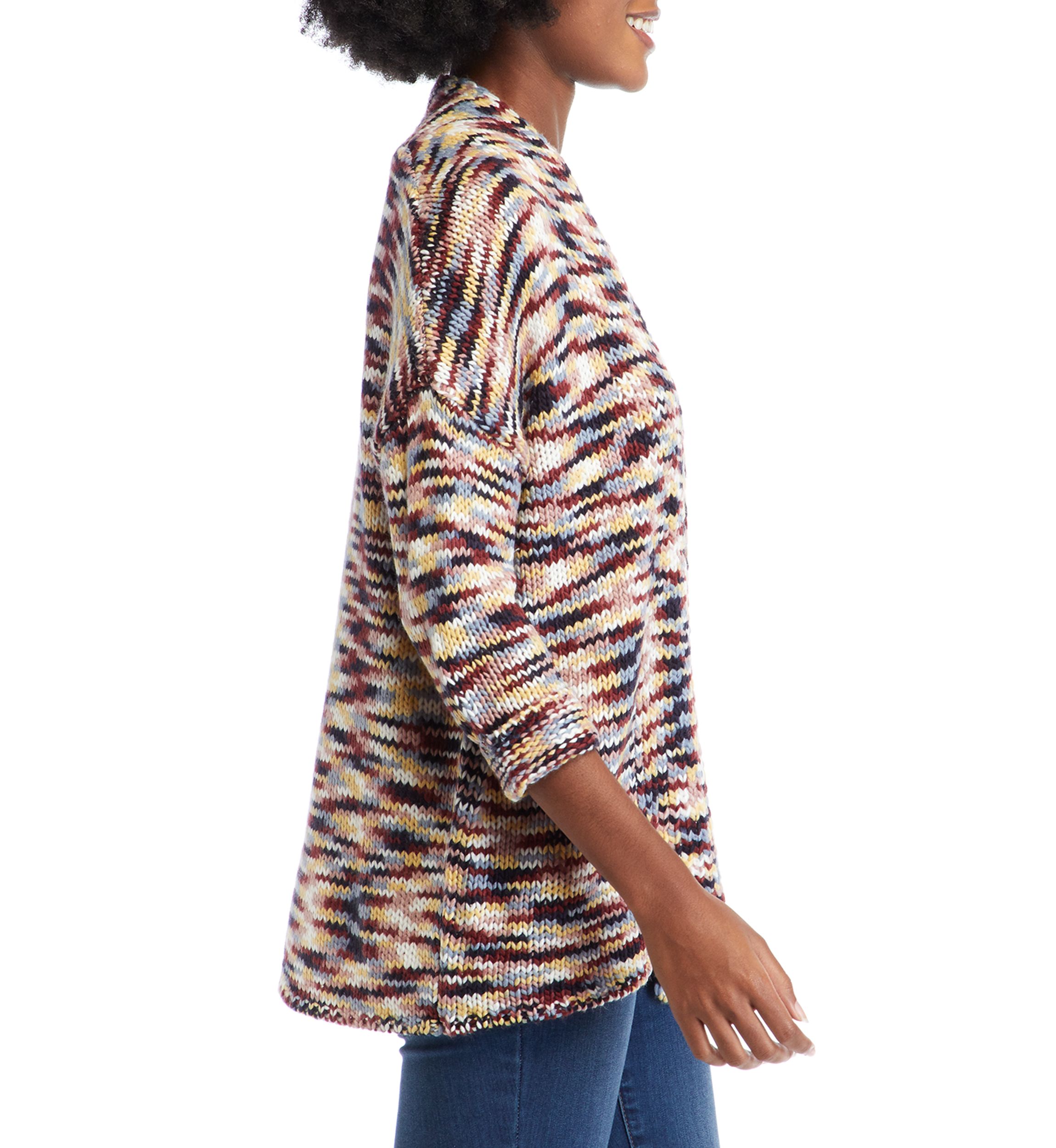 Womens Drop Shoulder Open Front Cardigan 