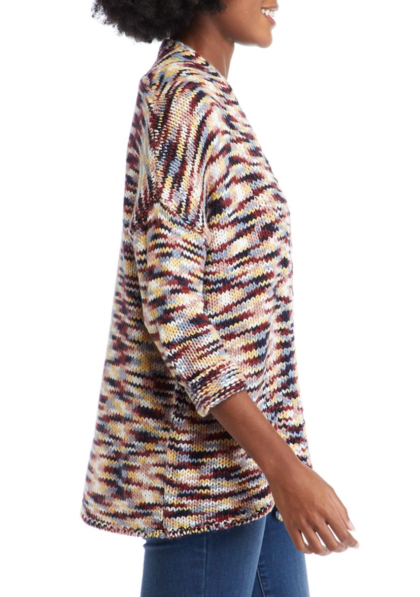Womens Drop Shoulder Open Front Cardigan 