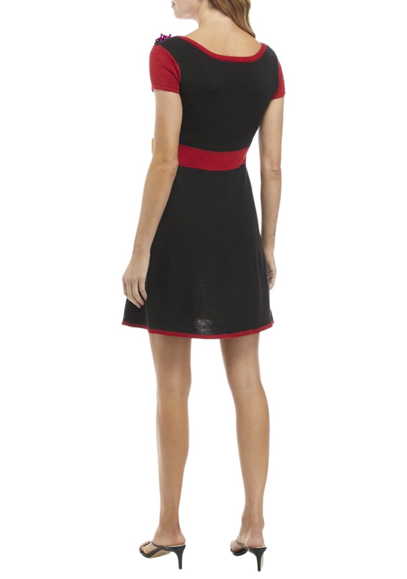 Womens Cap Sleeve Christmas Bow Dress