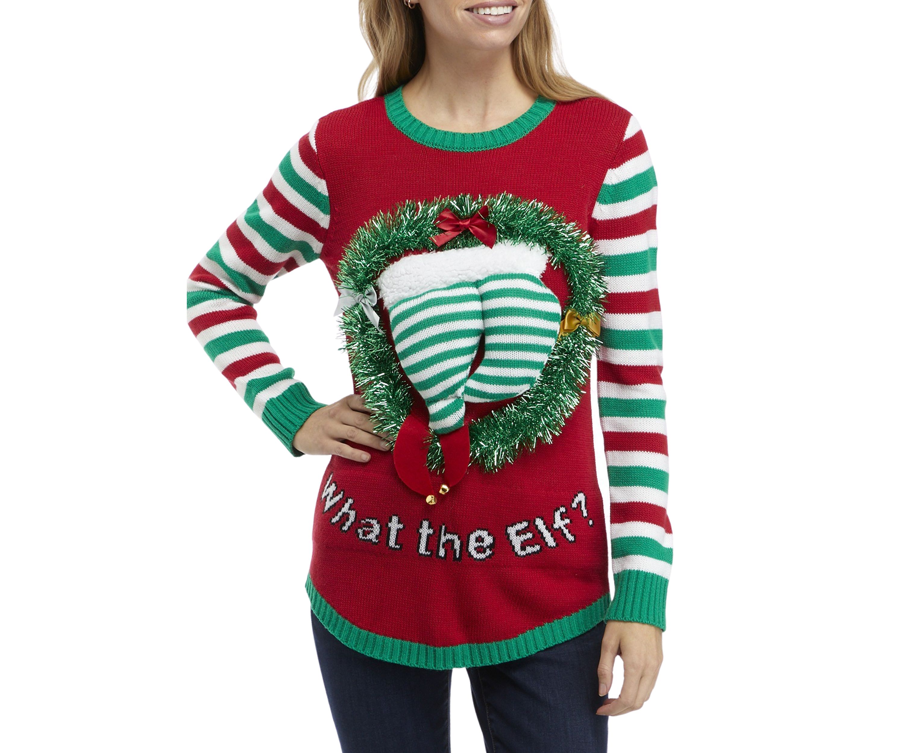 Womens What the Elf Christmas Sweater 