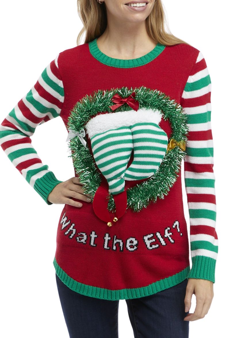 Womens What the Elf Christmas Sweater 