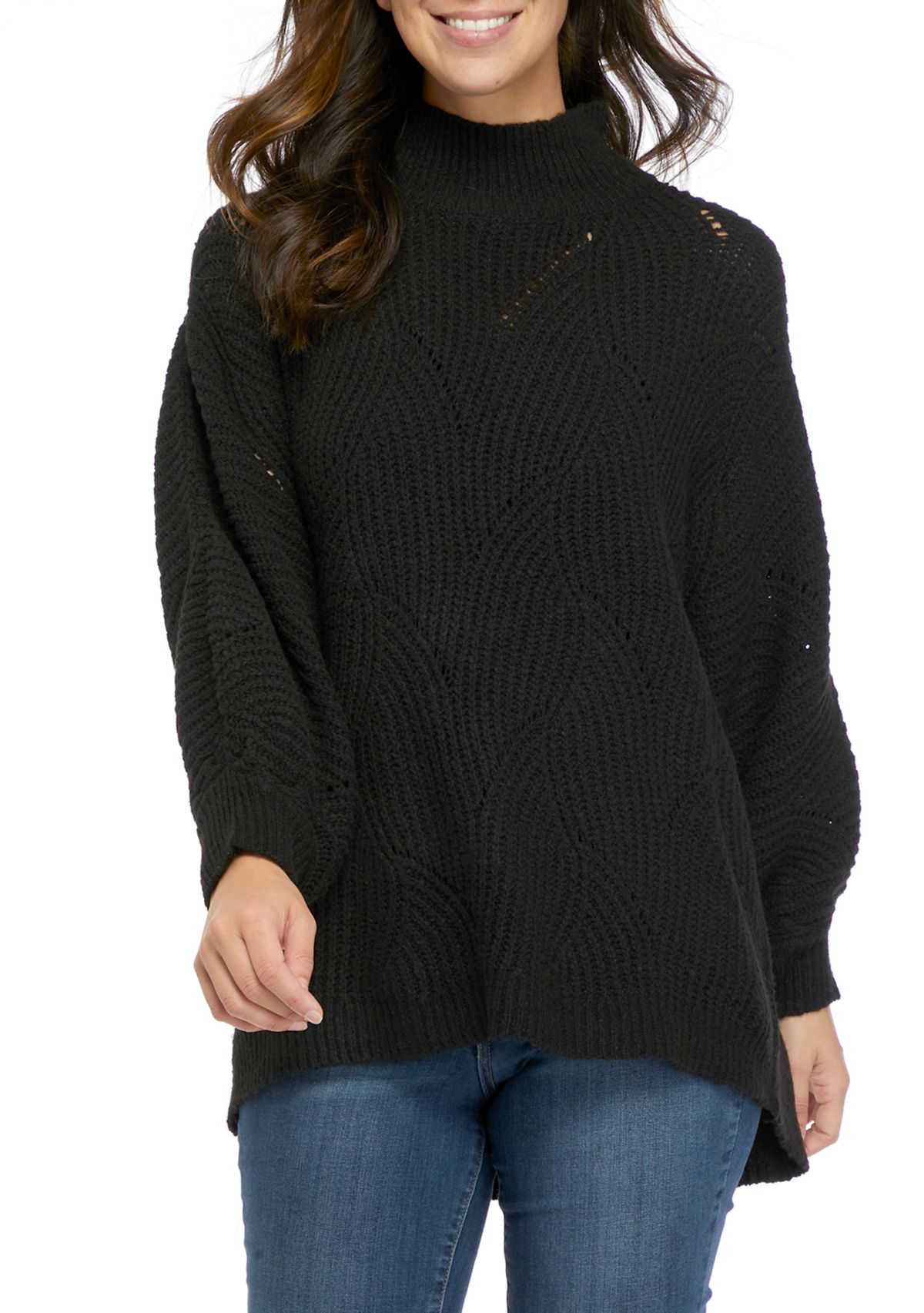 Womens Long Sleeve Mock Neck Tunic