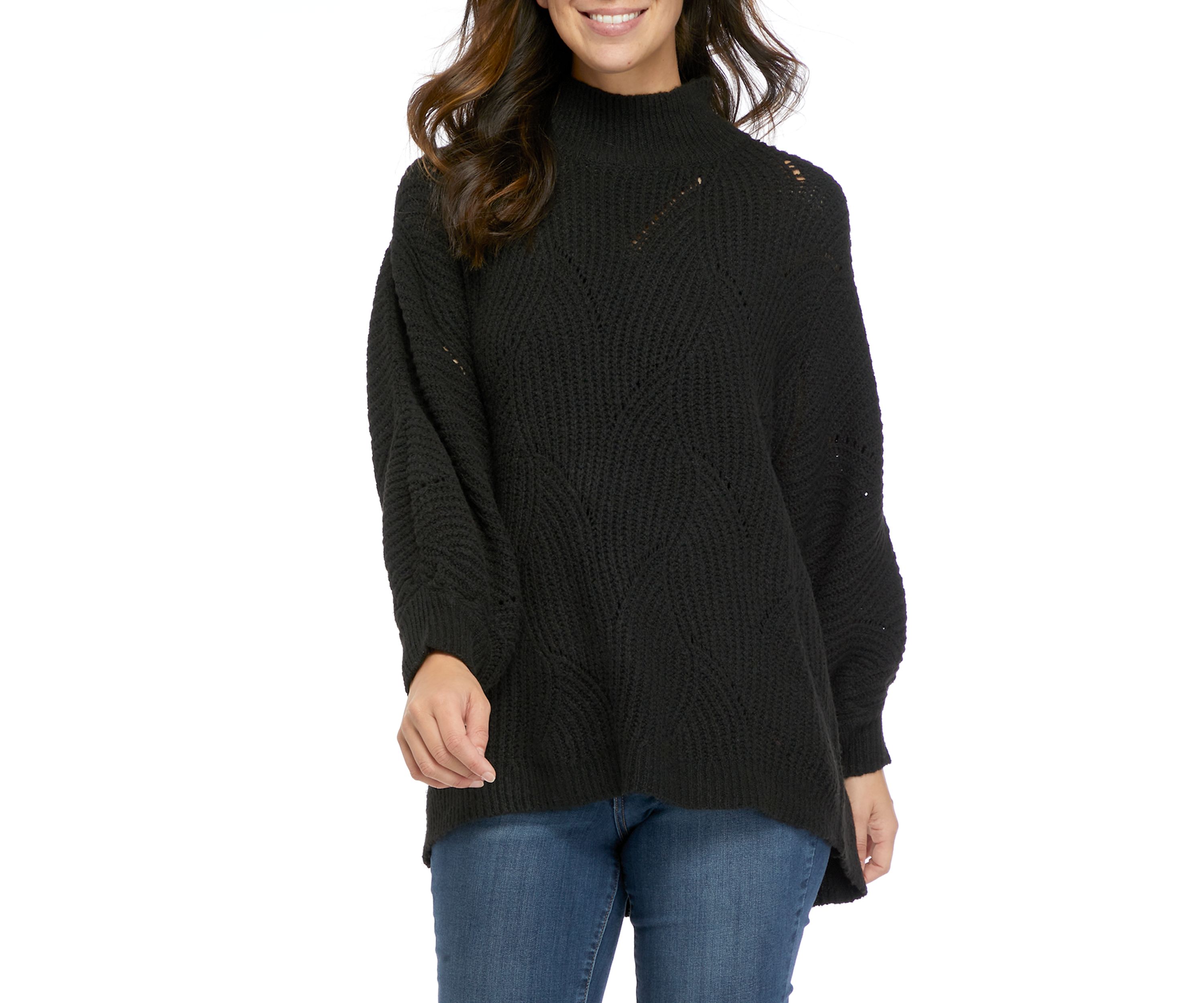 Womens Long Sleeve Mock Neck Tunic