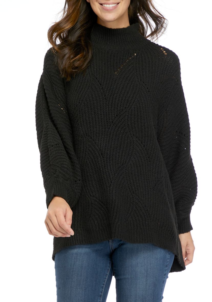 Womens Long Sleeve Mock Neck Tunic