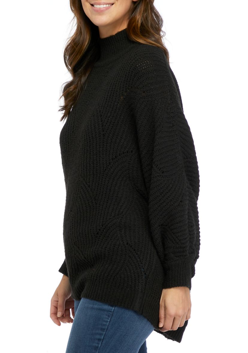 Womens Long Sleeve Mock Neck Tunic
