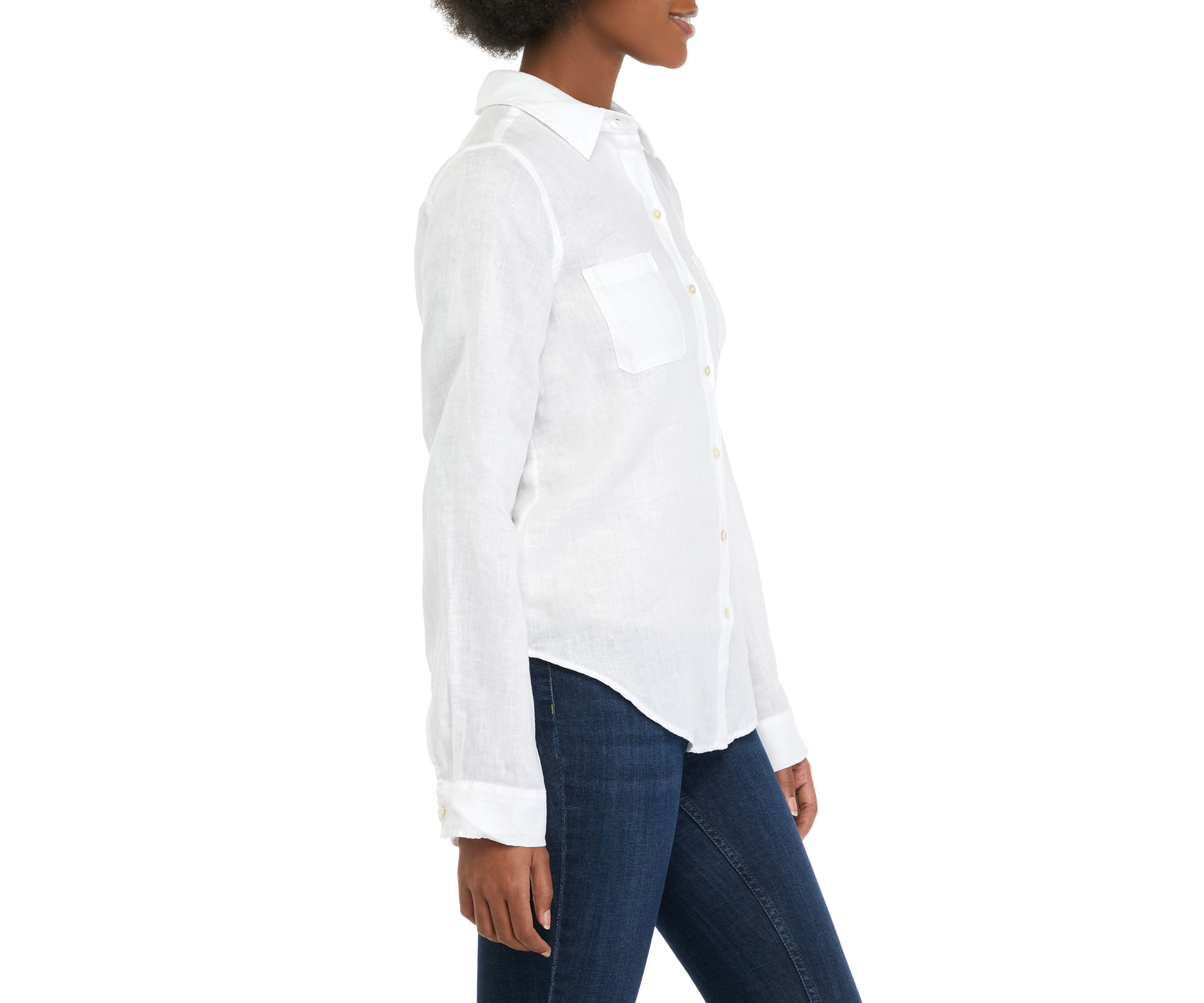 Sea View Linen Button Down Top