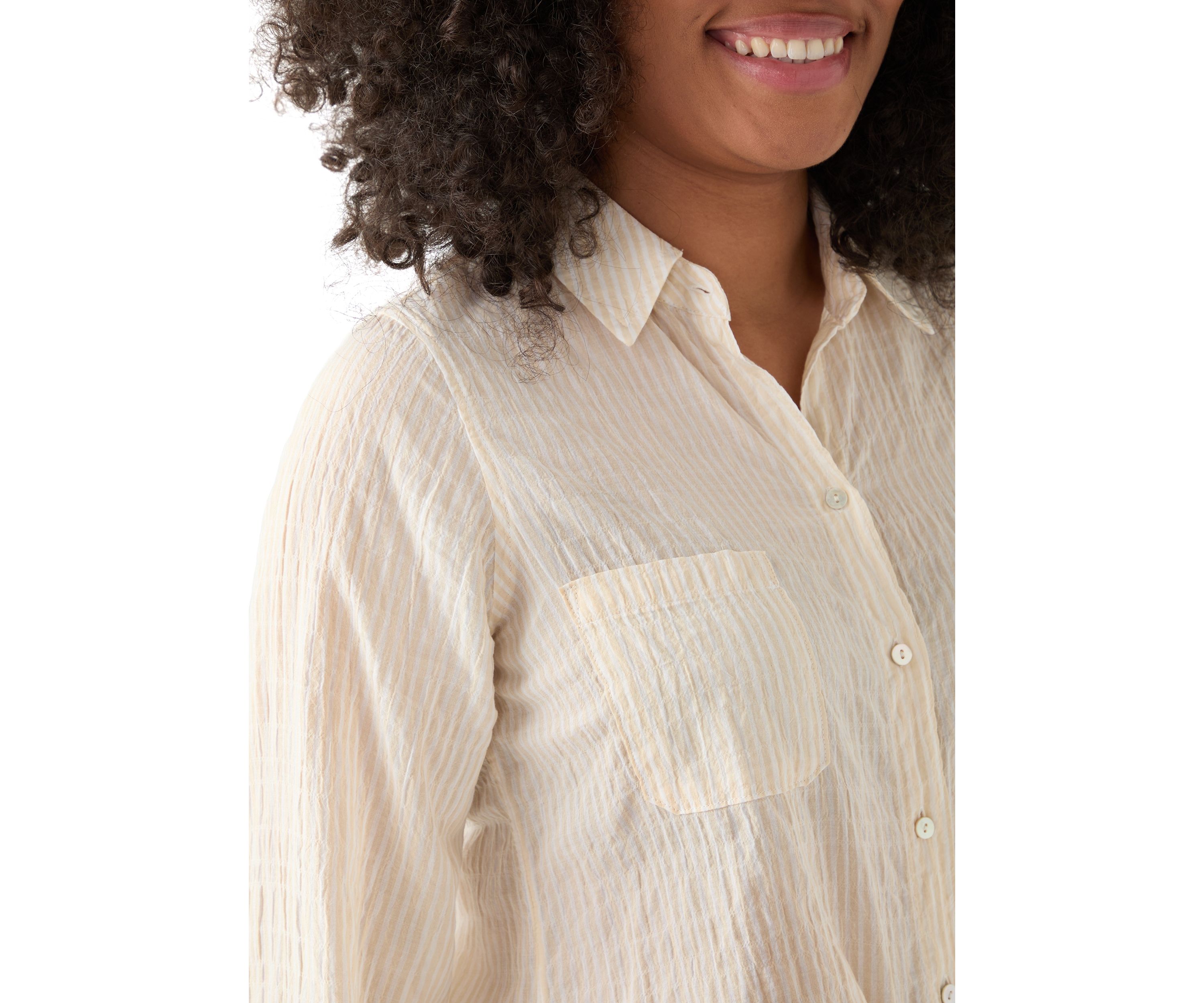 Womens Sea View Button Down Top
