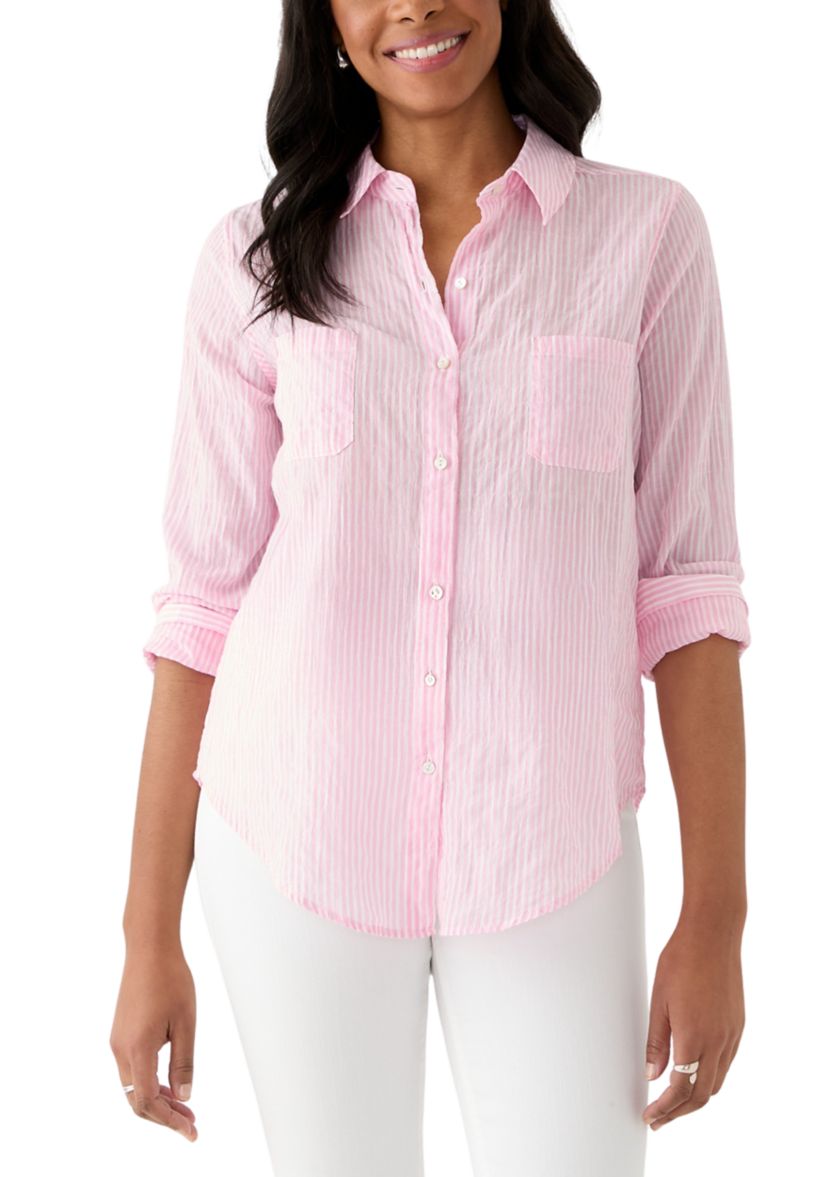 Womens Sea View Button Down Top