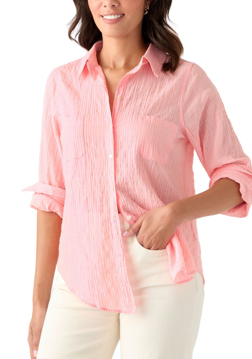 Womens Sea View Button Down Top