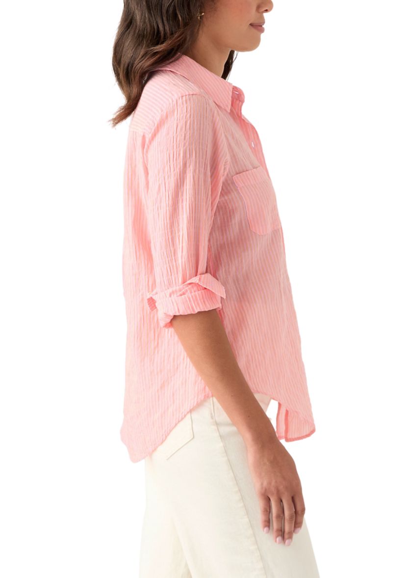 Womens Sea View Button Down Top