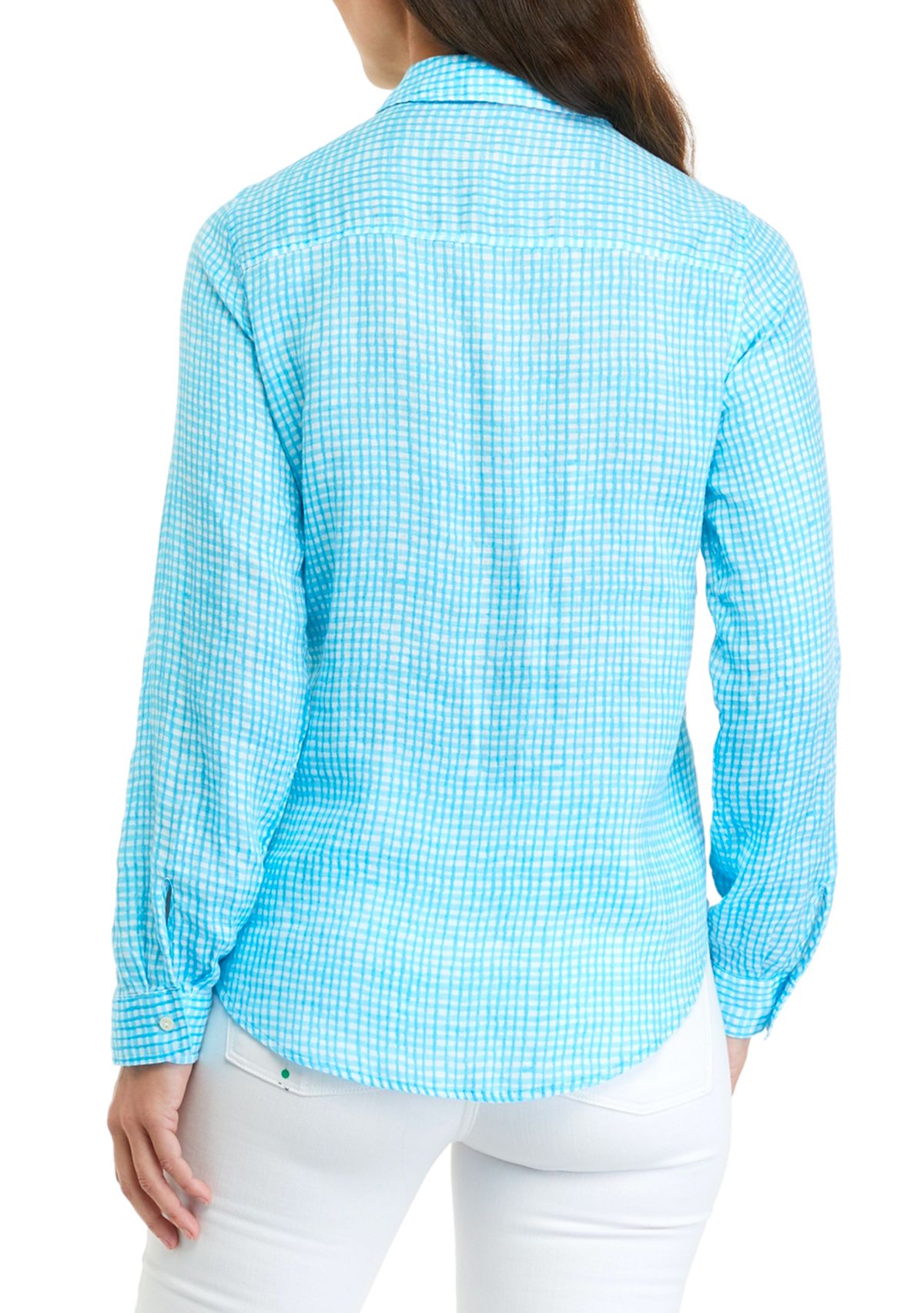 Womens Sea View Linen Button Down Top 