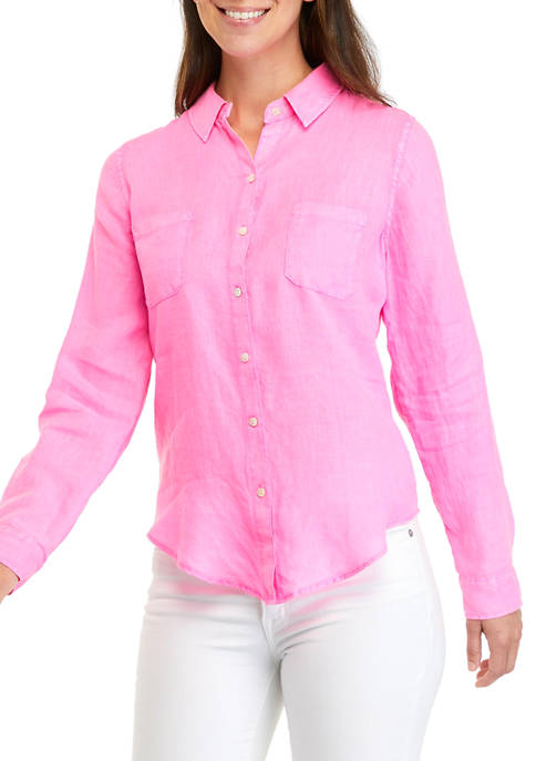 Lilly Pulitzer® Womens Sea View Linen Button Down