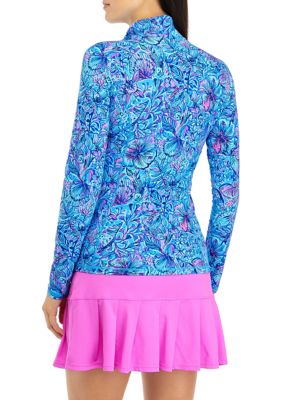 Women's UPF 50+ Luxletic Justine Pullover in Blue - Lilly Pulitzer