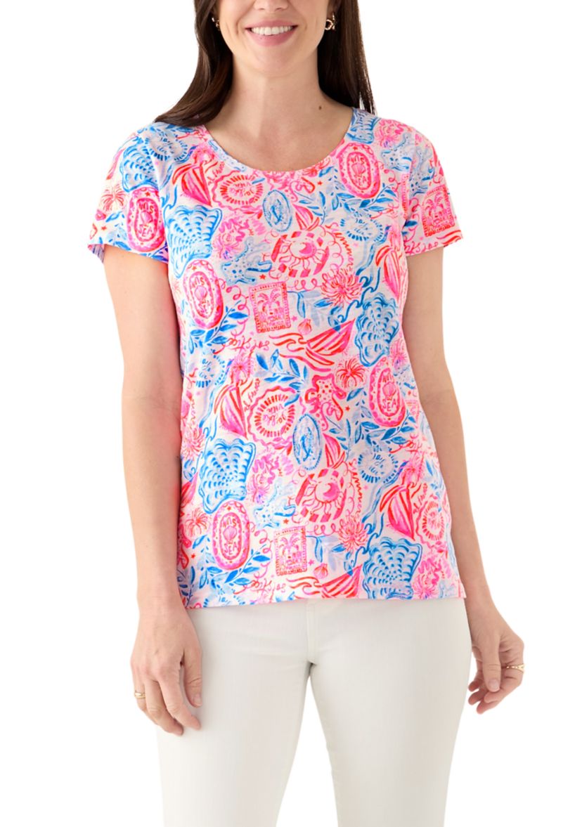 Womens Etta Scoop Neck Floral T-Shirt 