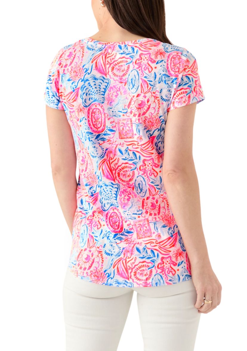 Womens Etta Scoop Neck Floral T-Shirt 