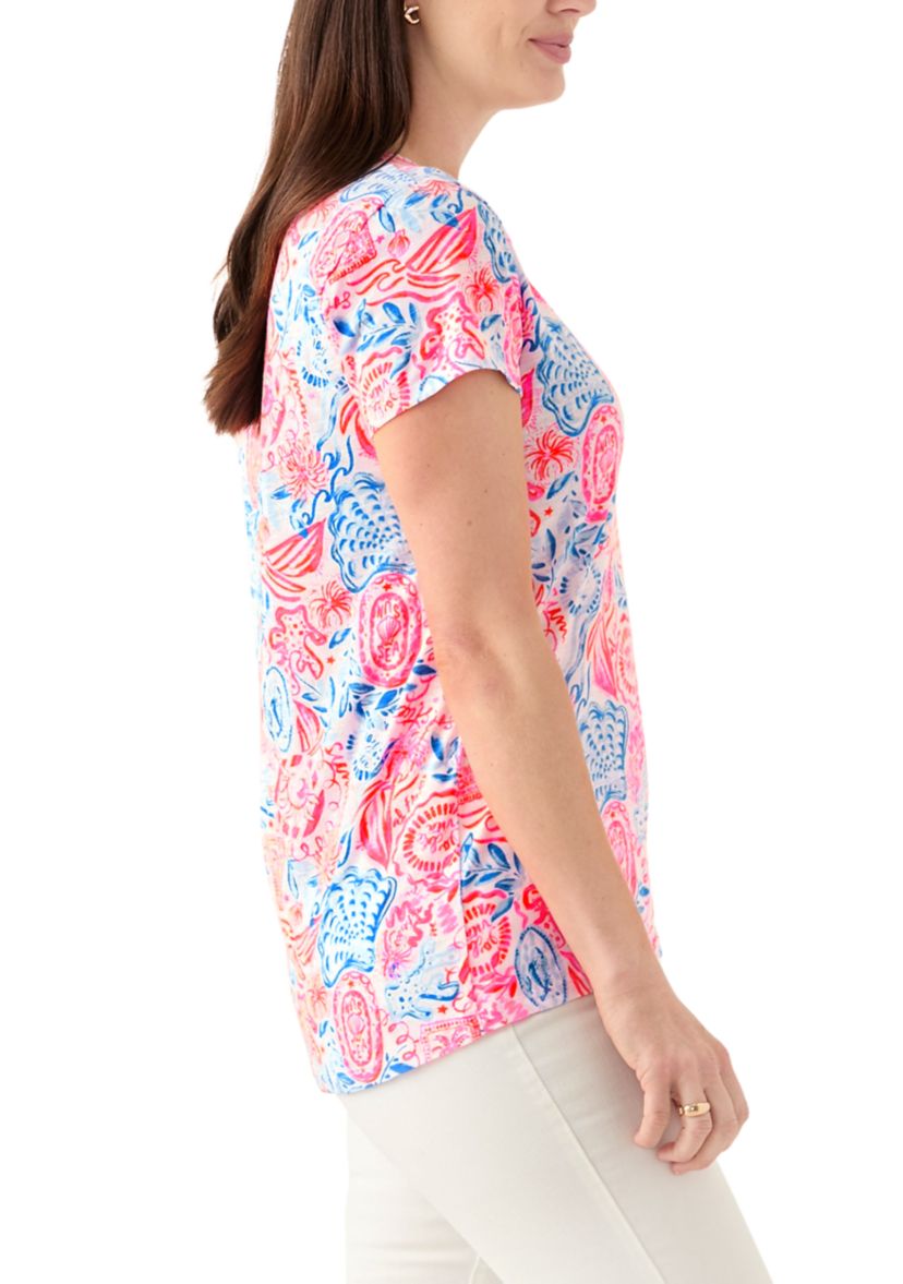Womens Etta Scoop Neck Floral T-Shirt 