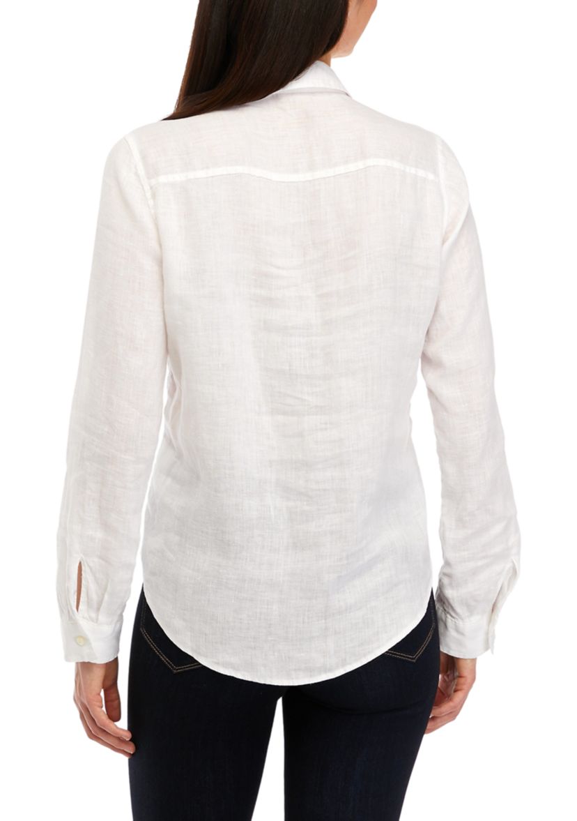 Womens Button Down Linen Shirt