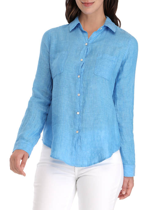 Lilly Pulitzer® Sea View Linen Button Down Top