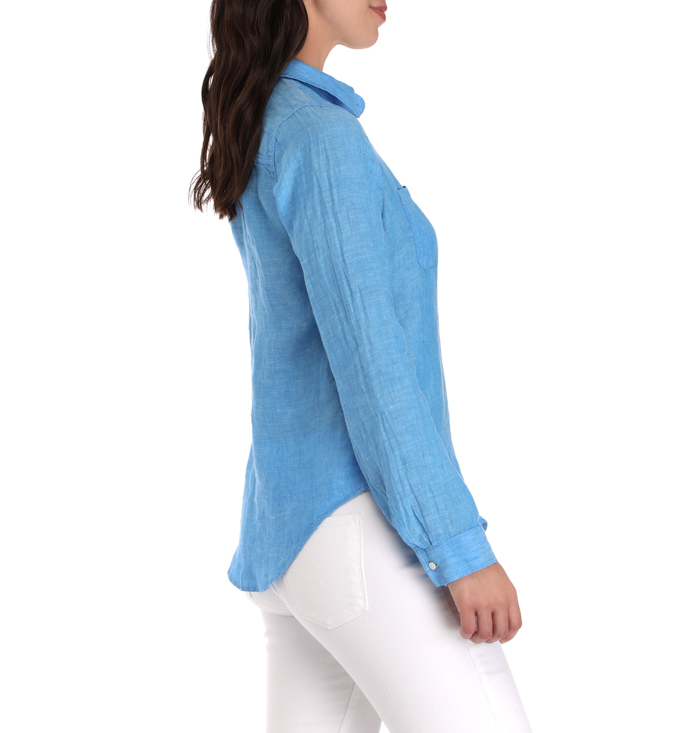 Sea View Linen Button Down Top