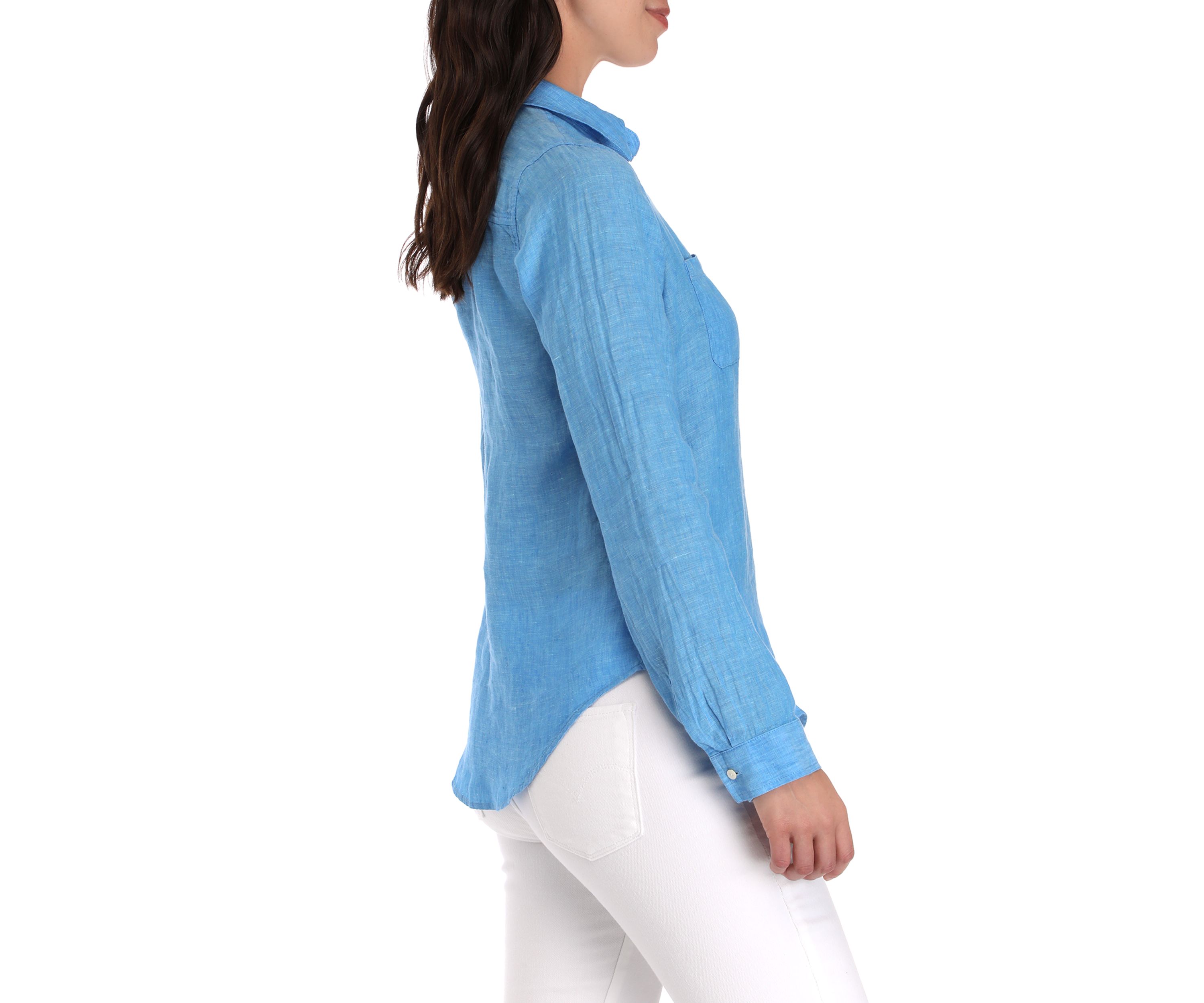 Sea View Linen Button Down Top
