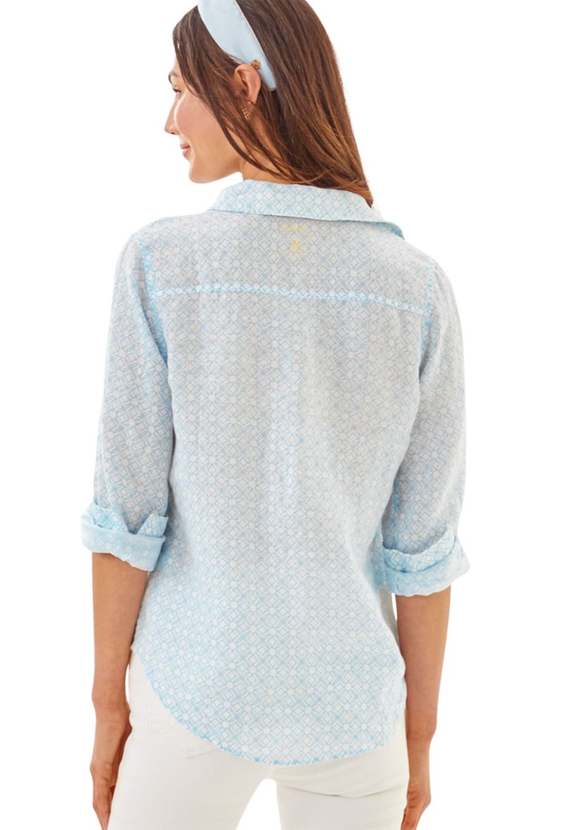 Womens Sea View Button Down Top 