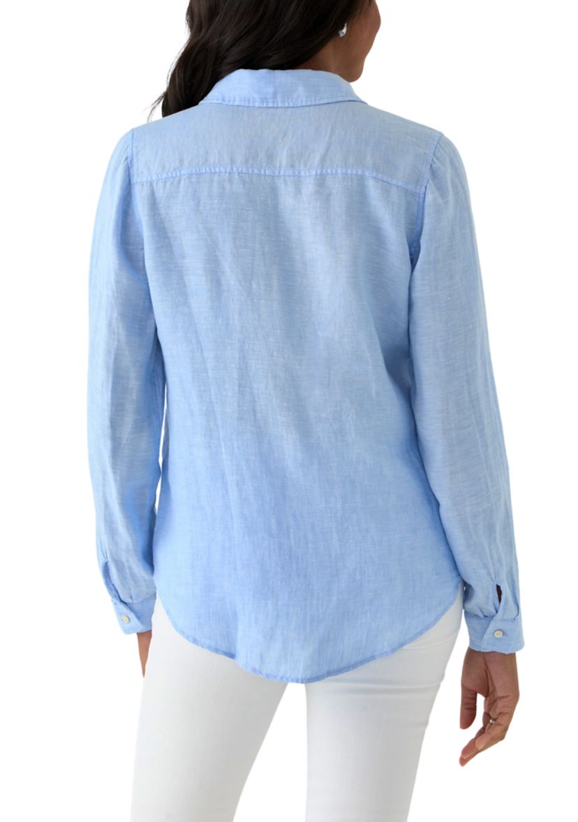 Womens Sea View Button Down Top